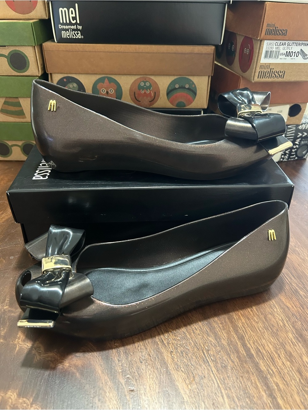 Melissa Women’s Brown Bow Detail Flats new in box